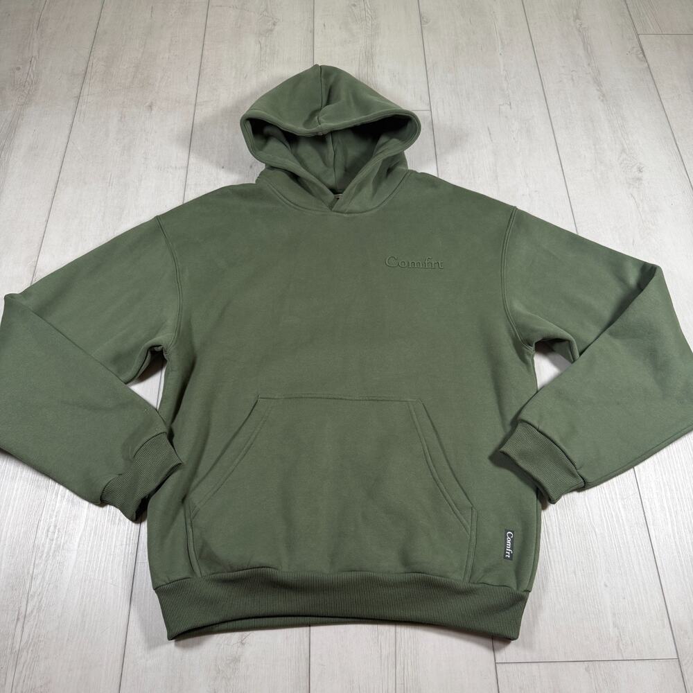 Comfrt Hoodie Adult Unisex Medium Green Pullover Oversized Soft